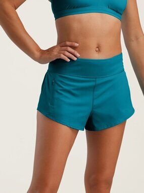 EUC Title Nine Wahine Blue/Gray Swim Shorts XS